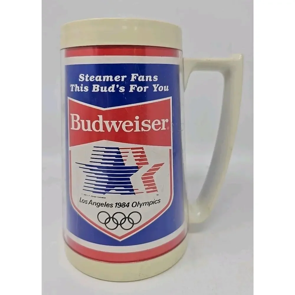 1984 St Louis Steamers Soccer Budweiser LA Olymics‎ Beer Thermo Mug U272